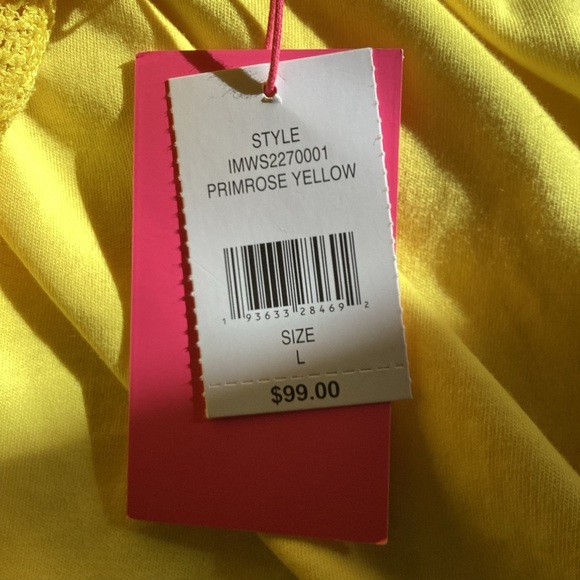 Isaac Mizrahi NWT Cotton And Lace Open Bracelet Sleeve Cardigan Sz Large yellow - Picture 12 of 12